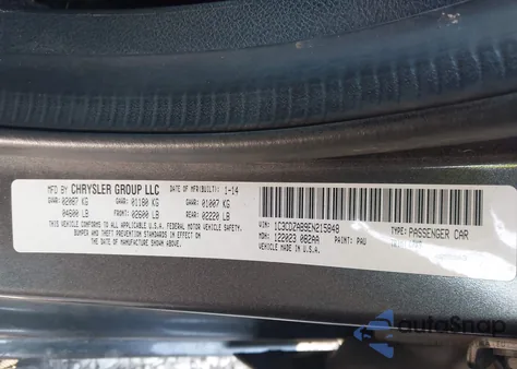 2014 Dodge Avenger Se из США, поврежденный, VIN 1C3CDZAB9EN215848